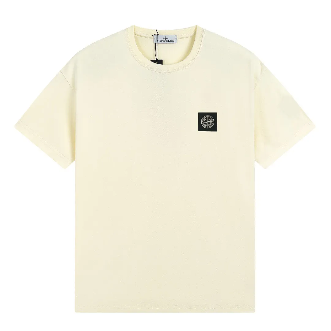 W671#P110💰 Hot new item🔥 [Stone Island Stone Island Chest Embroidered Badge Round Neck Drop Shoulder Short Sleeve T-shirt] Super versatile! A short-sleeved upper body for major celebrity internet celebrities, made of 260g combed cotton 32-count double yarn. Comfortable and breathable, customized accessories, oversize version. Dropped shoulder sleeves, very loose, same style for men and women, suitable for couples💑 Match as you like. The upper body is super beautiful. Color: Black White Apricot Gray Navy Size: M L XL XXL Ｍ Shoulder Width 47 Bust 52 Length 70 L Shoulder Width 48 Bust 54 Length 72 XL Shoulder width 59 Bust 56 Length 74 XXL Shoulder width 50 Bust 58 Length 76